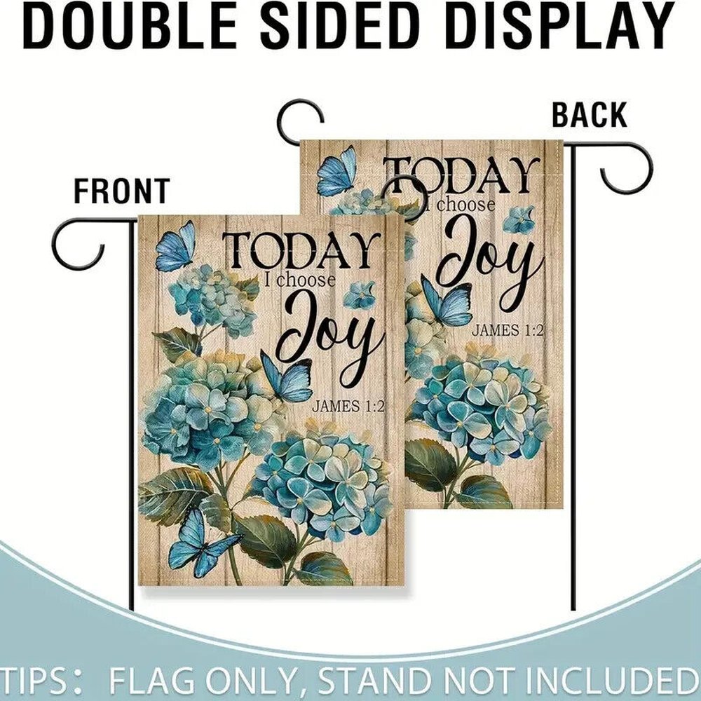 Today I Choose Joy Burlap Garden Flag Double-Sided 12" x 18" NEW! Home & Garden:Yard, Garden & Outdoor Living:Décor:Flags Style Your Walls